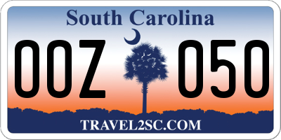 SC license plate OOZ050