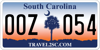 SC license plate OOZ054