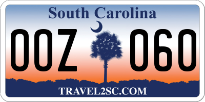 SC license plate OOZ060