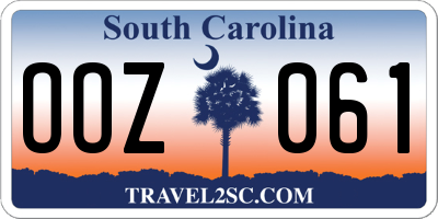 SC license plate OOZ061