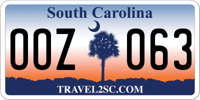 SC license plate OOZ063