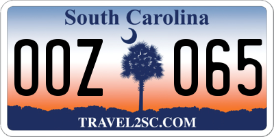 SC license plate OOZ065