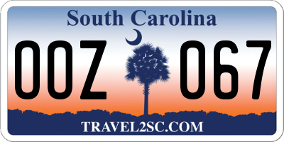 SC license plate OOZ067