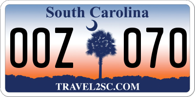 SC license plate OOZ070