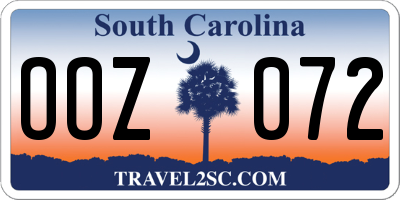 SC license plate OOZ072