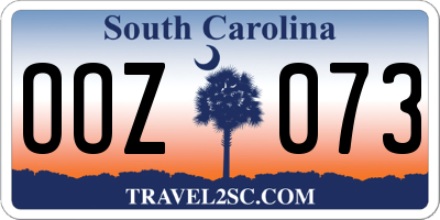 SC license plate OOZ073