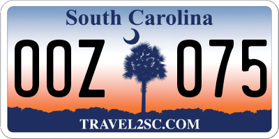 SC license plate OOZ075