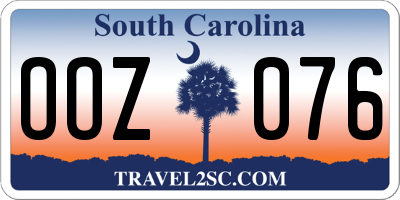 SC license plate OOZ076