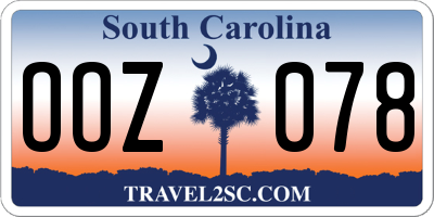 SC license plate OOZ078