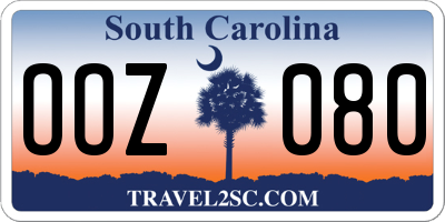 SC license plate OOZ080
