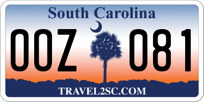 SC license plate OOZ081