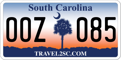 SC license plate OOZ085