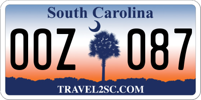 SC license plate OOZ087