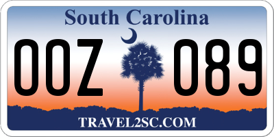 SC license plate OOZ089