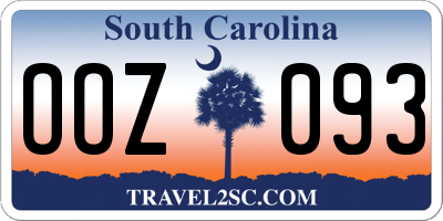 SC license plate OOZ093