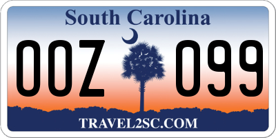 SC license plate OOZ099