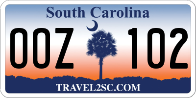 SC license plate OOZ102