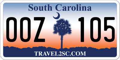SC license plate OOZ105