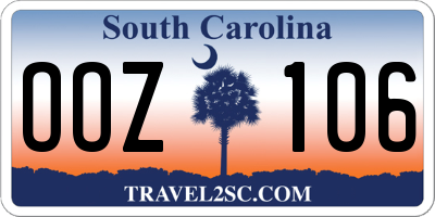 SC license plate OOZ106