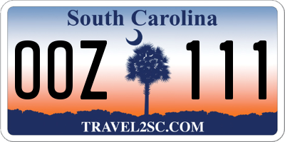SC license plate OOZ111