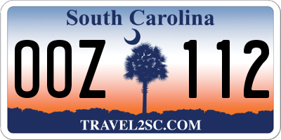 SC license plate OOZ112