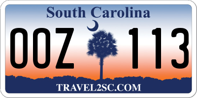 SC license plate OOZ113