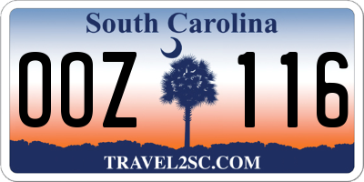SC license plate OOZ116