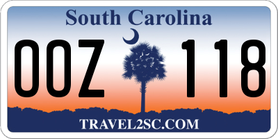 SC license plate OOZ118