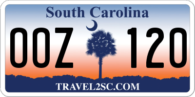 SC license plate OOZ120