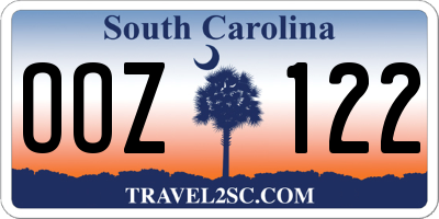 SC license plate OOZ122