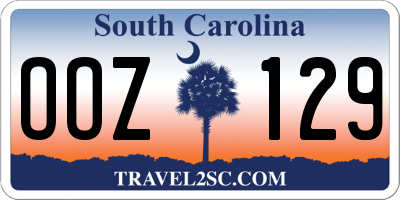 SC license plate OOZ129