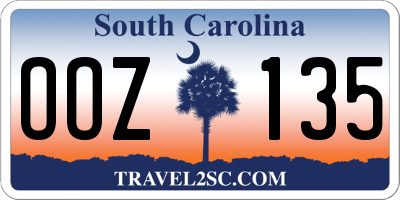 SC license plate OOZ135