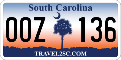 SC license plate OOZ136