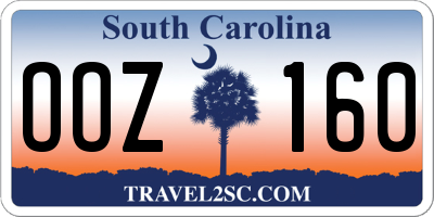 SC license plate OOZ160