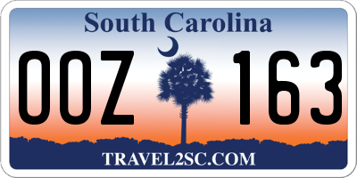 SC license plate OOZ163