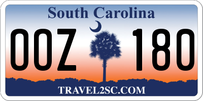 SC license plate OOZ180