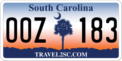 SC license plate OOZ183