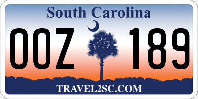 SC license plate OOZ189
