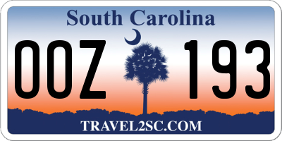 SC license plate OOZ193