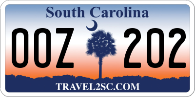 SC license plate OOZ202
