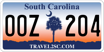 SC license plate OOZ204