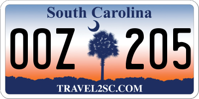 SC license plate OOZ205