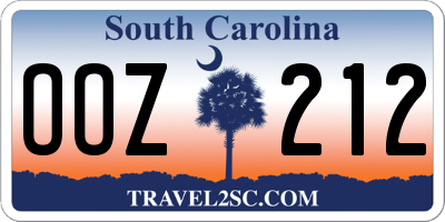 SC license plate OOZ212