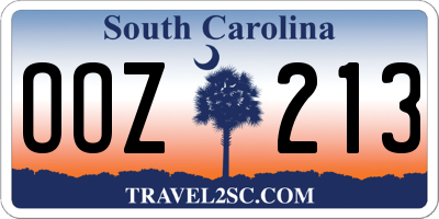 SC license plate OOZ213