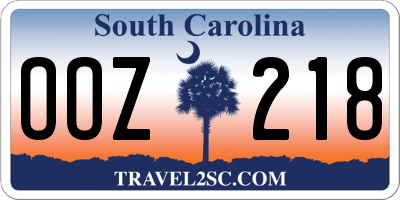 SC license plate OOZ218