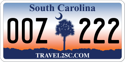 SC license plate OOZ222