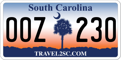 SC license plate OOZ230
