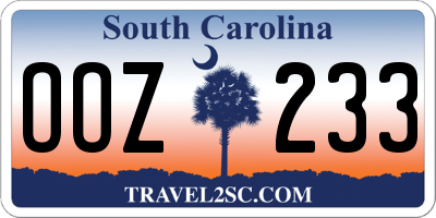 SC license plate OOZ233
