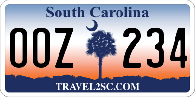 SC license plate OOZ234