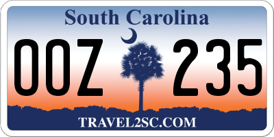 SC license plate OOZ235